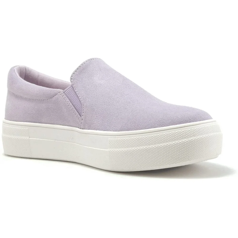 Women’s Platform Slip On Sneakers Lavender Loafers Soda Hike-G Size 6.5 - Picture 1 of 5